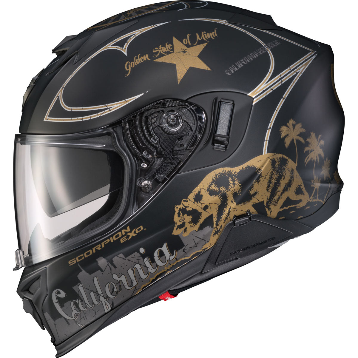 scorpion california helmet ScorpionEXO ST1400 Carbon Fiber Full Face Sport Touring Street Motorcycle - Bluetooth Ready Speaker Pockets DOT ECE Solid (Gloss Black The Creators of the original bad Scorpion EXO-100 Motorcycle Half Helmet