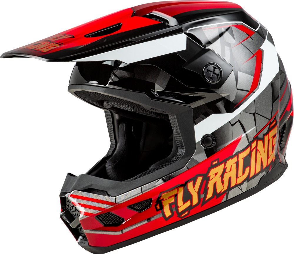 fly kinetic youth motorcycle helmet Fly Racing Kinetic Scorched Youth Helmet Red/Black/White Small