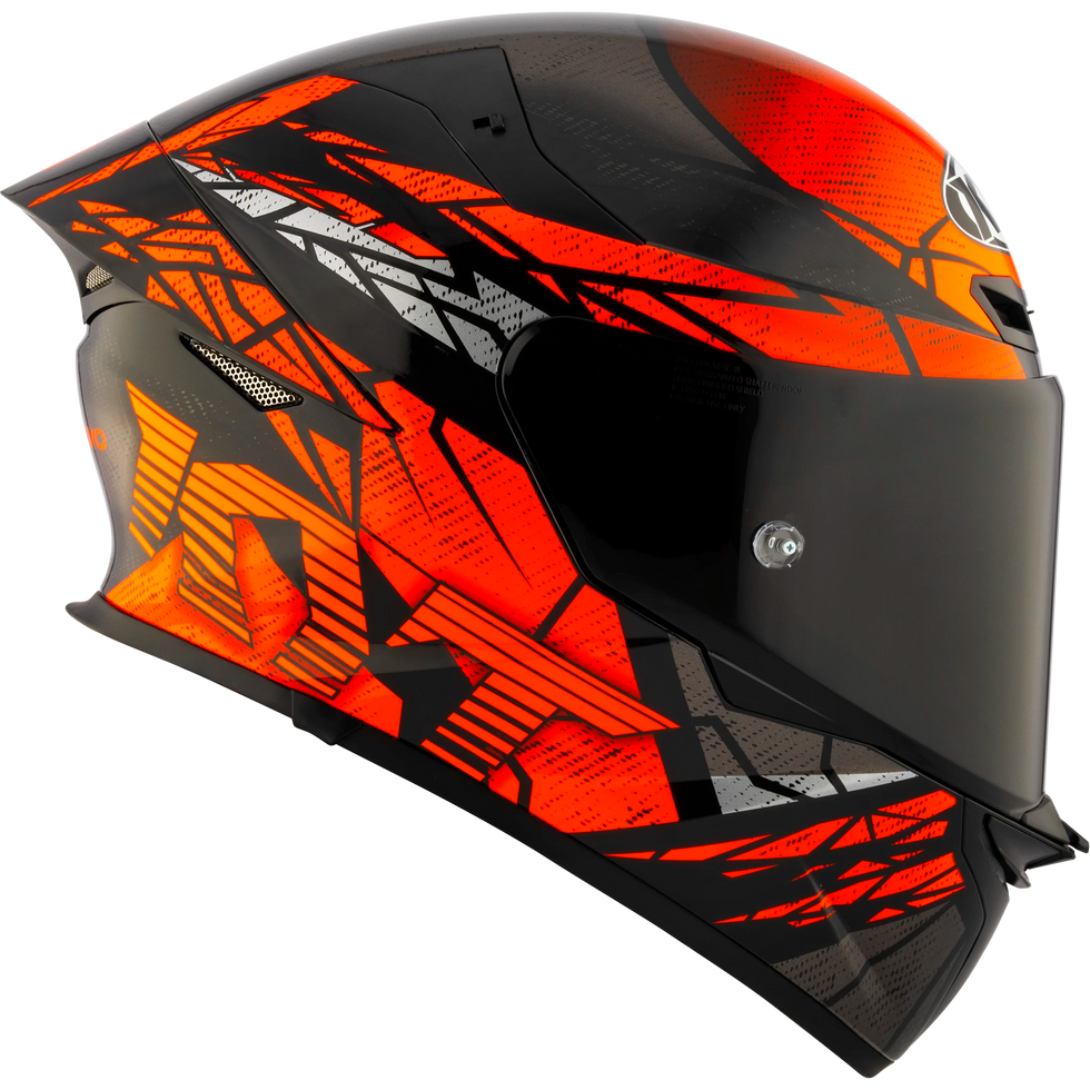 black orange motorcycle helmet KYT TT-REVO Combustion Adult Street Helmets Orange / X-Large