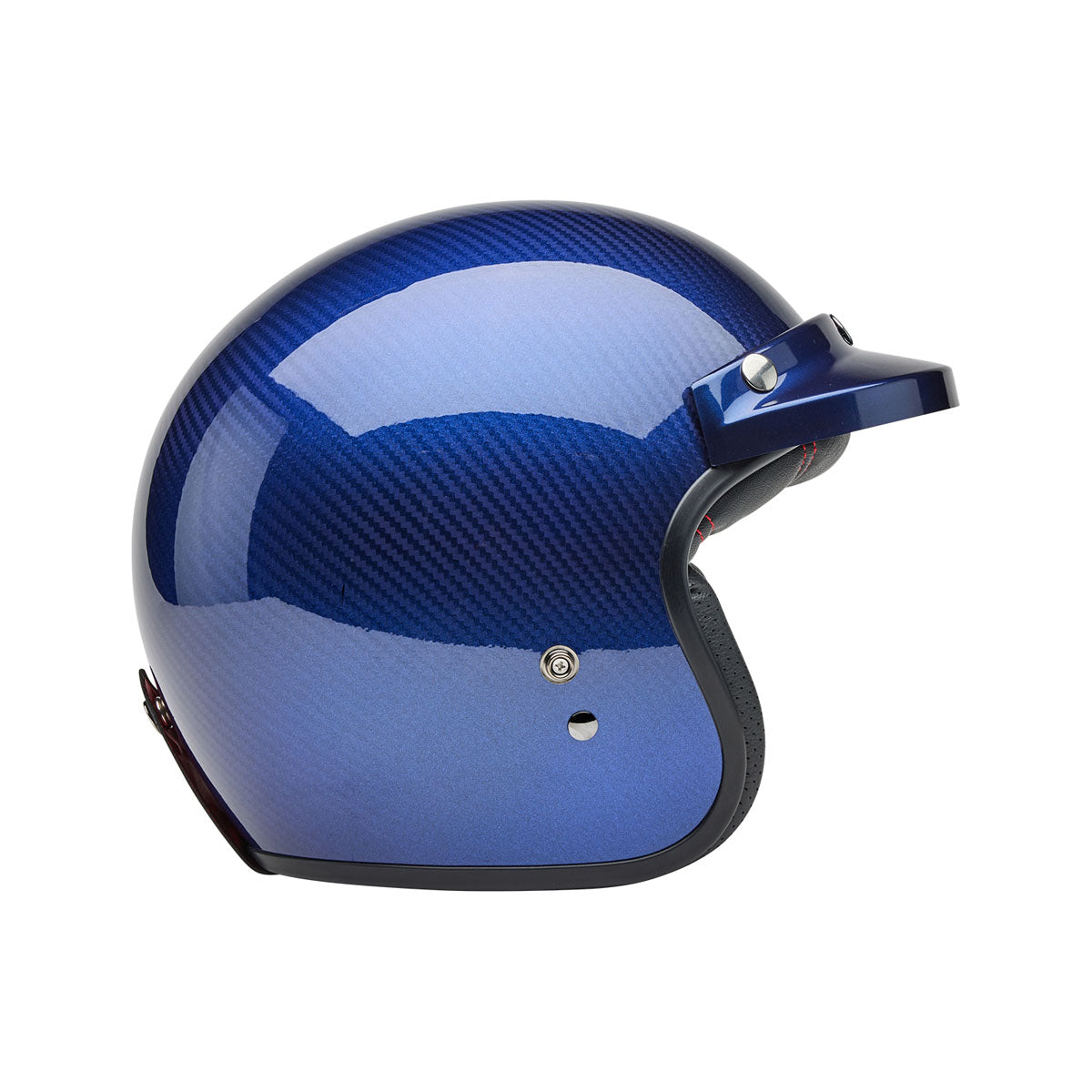 bell custom 500 open-face motorcycle helmet Bell Custom 500 Carbon Helmet (Gloss Steve McQueen Lemans Metallic Blue