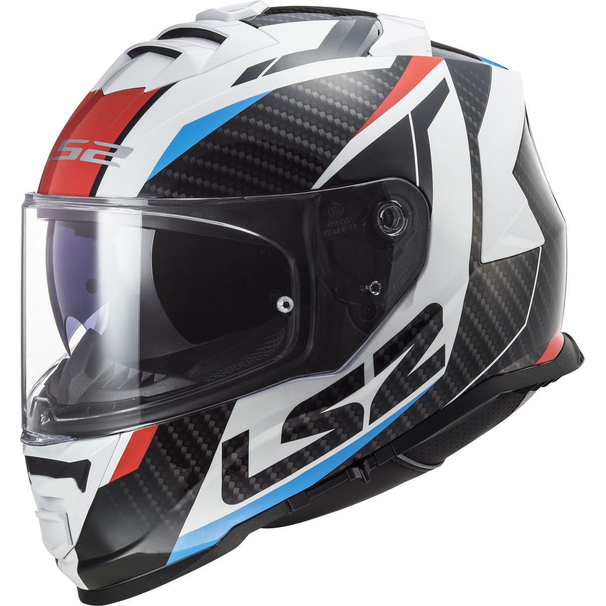 ls2 blue white red helmet LS2 Assault Racer Helmet CLOSEOUT White/Red/Blue / 3XL
