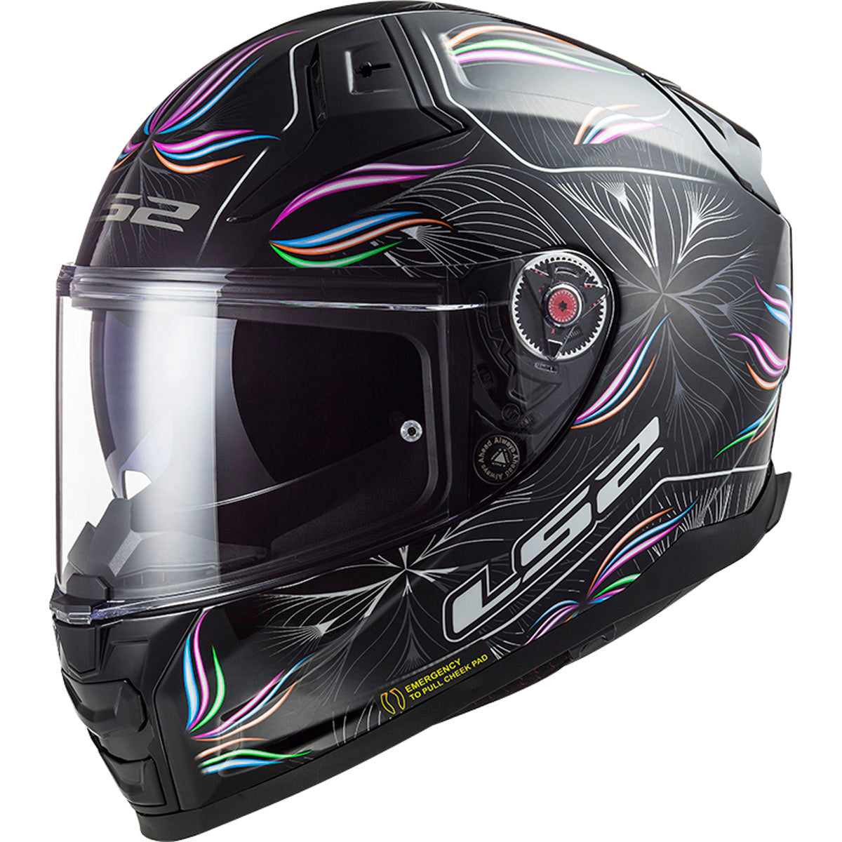 ls2 citation helmet matte black II Solid washable Magna GoPro Camera Mount | Chin