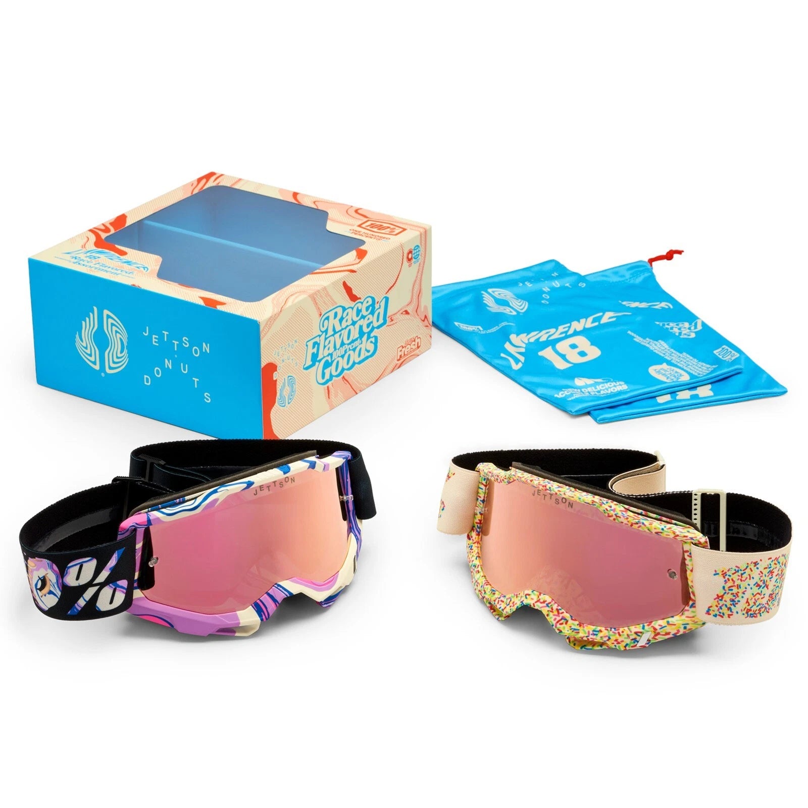 送料込 BAKER RILEY HAWK クルーザーCHALLENGER×ACE 100% Accuri 2 Goggles - Jett Lawrence Donuts 2 Pack | www