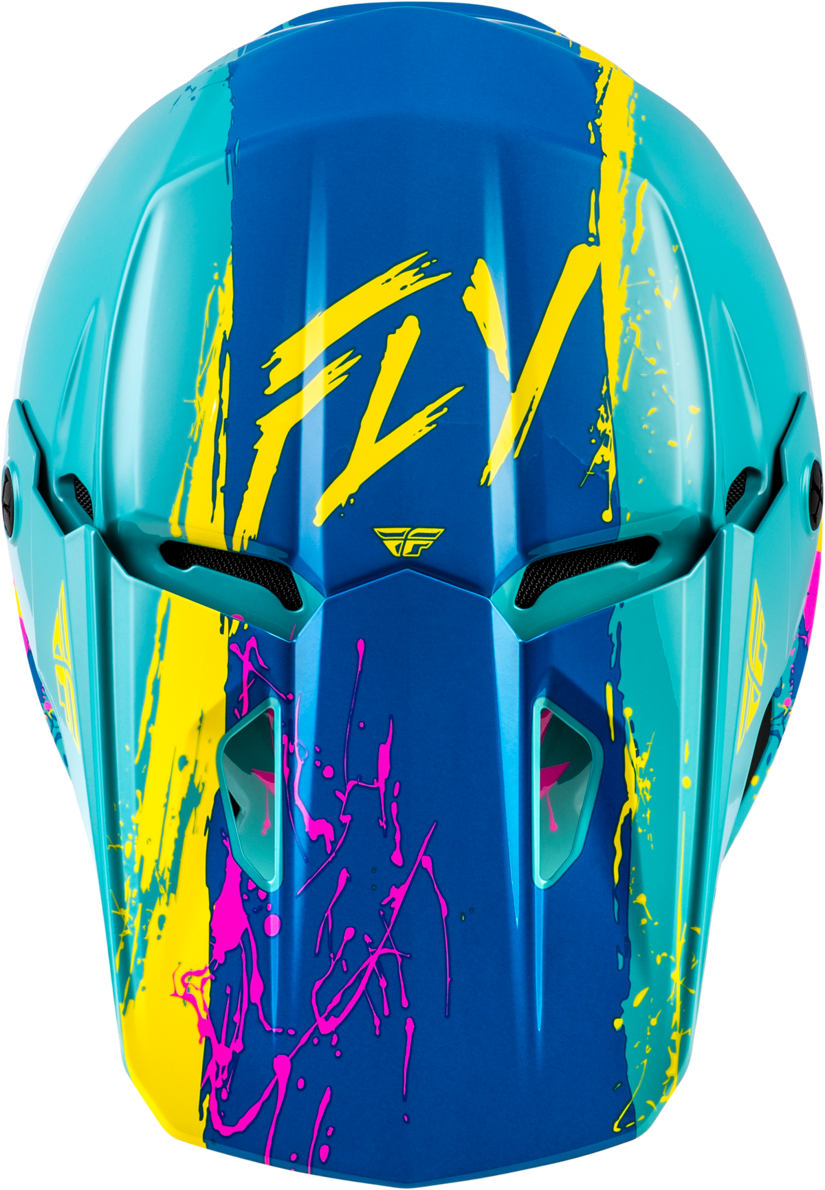 Fly Racing Youth Kinetic Drip Helmet - Turqoise/Pink/Yellow