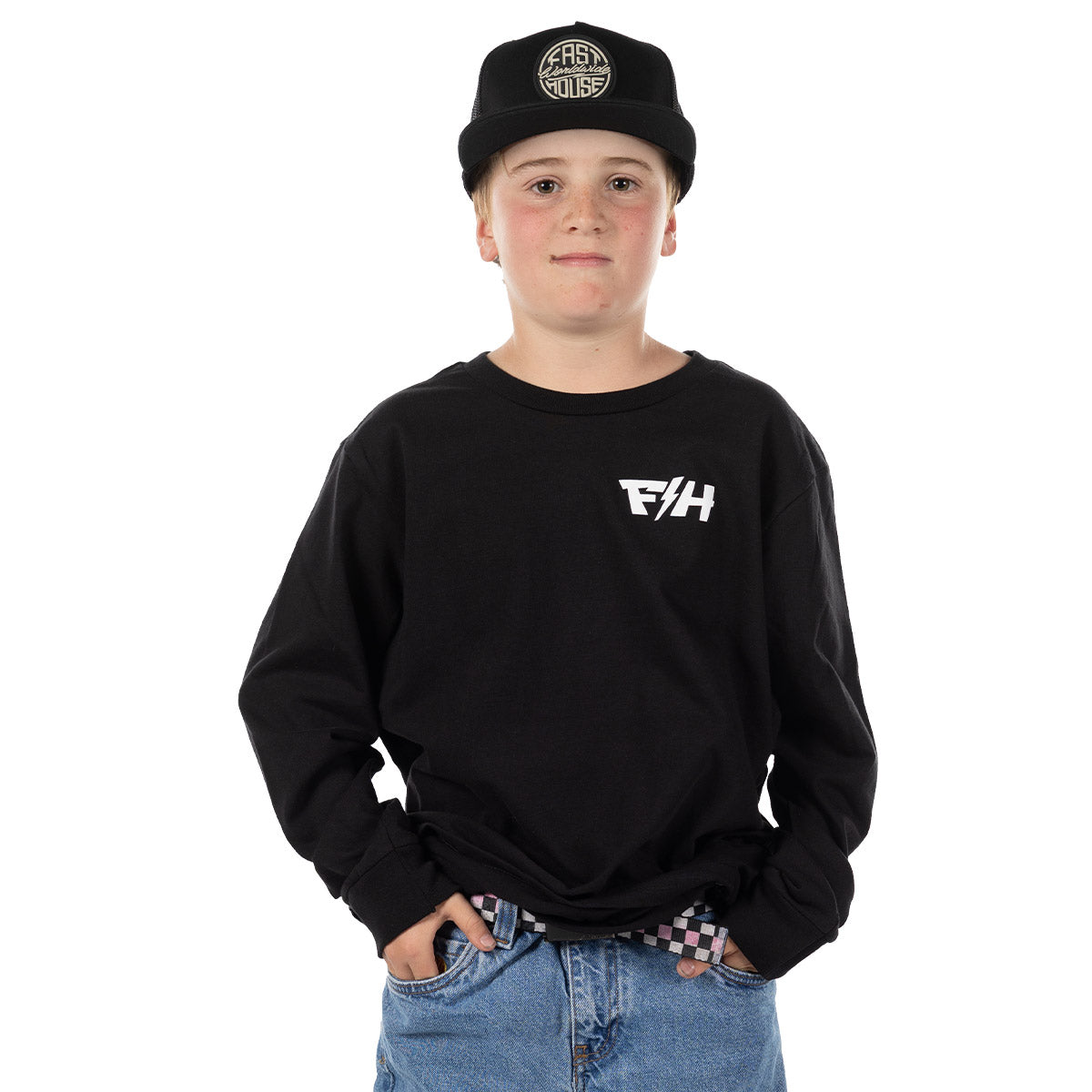Fasthouse  Youth Pillar Long Sleeve Tee - Black