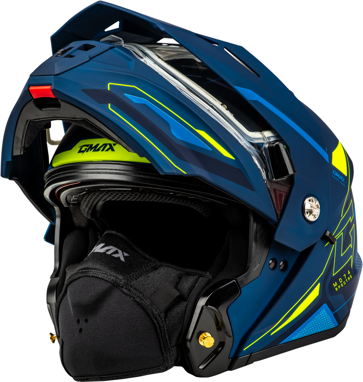 GMAX MD-74S Spectre Modular Helmet w/Electric Shield Matte Blue/Green