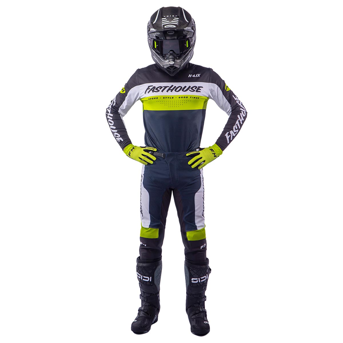 Fasthouse Racing Helix DaytonaMX Gear Set - Black/Flo Green