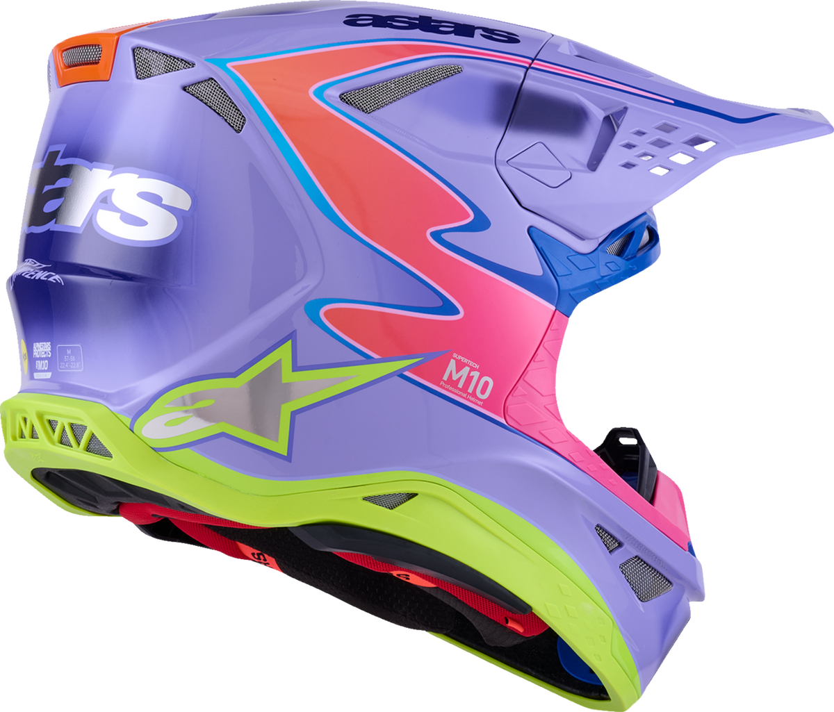 Alpinestars Supertech M10 Jett Lawrence R01 MIPS Helmet Purple/Pink Fluo/Yellow Fluo Glossy