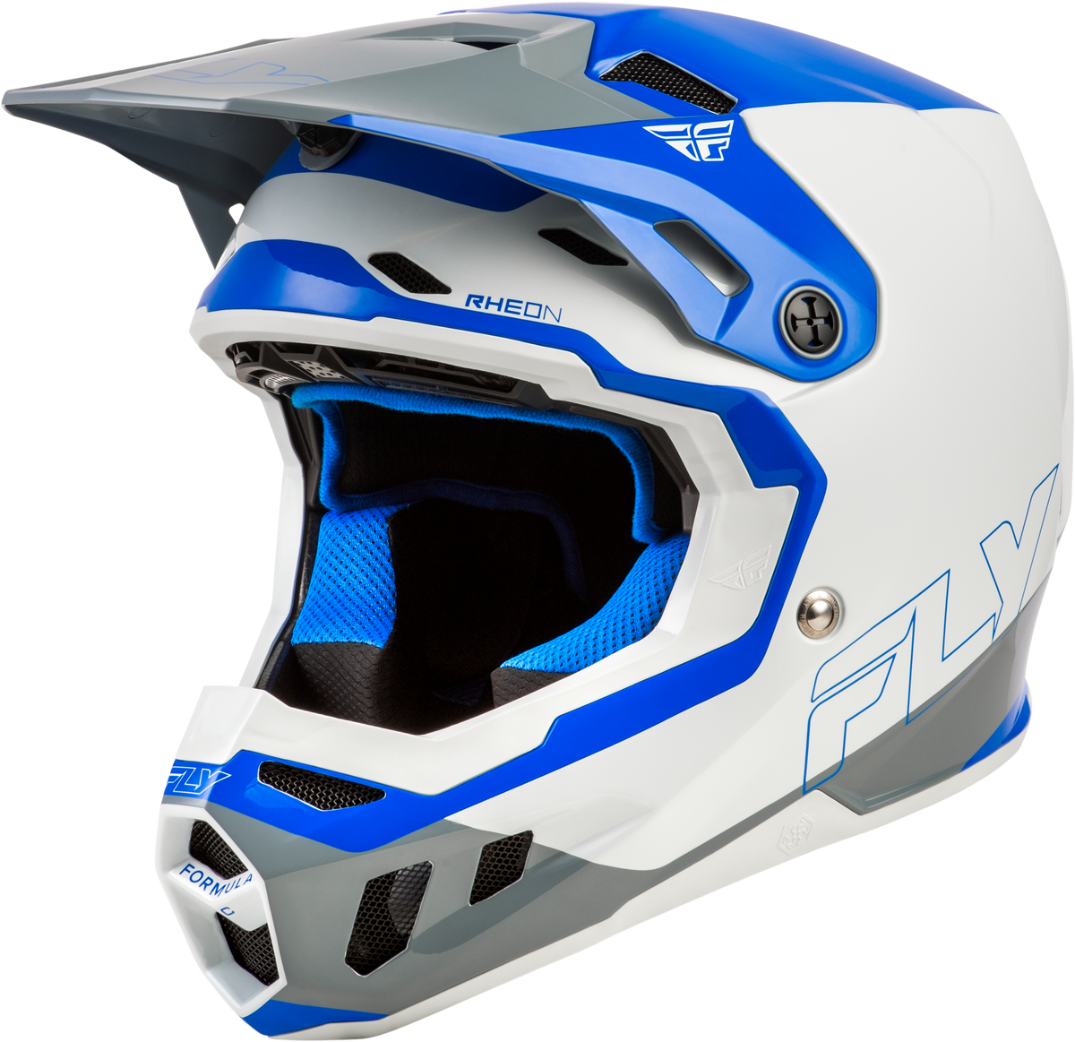 Fly Racing Youth Formula CC Glide Helmet - Blue/Light Grey/Grey