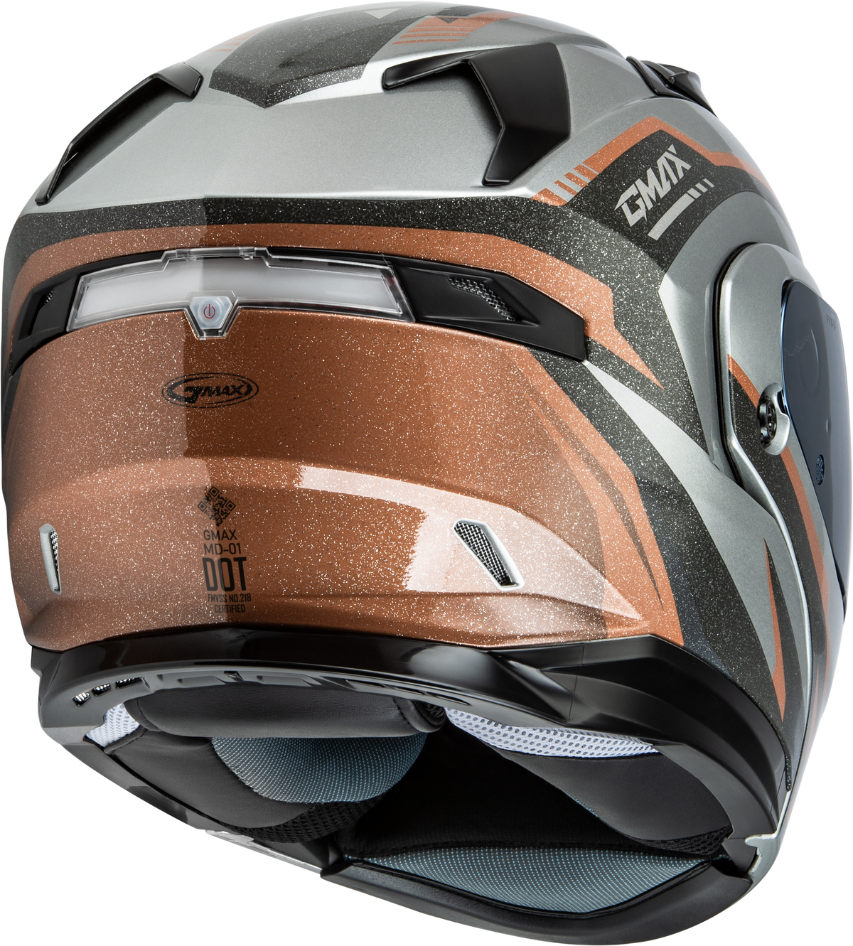 GMAX MD-01 Volta Helmet Grey/Black/Copper Metallic