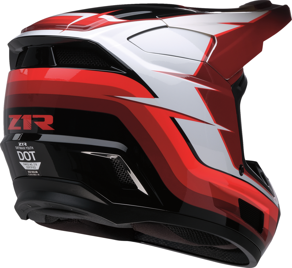 Z1R Youth Dirt Maxx Vortex Helmet - Red/White