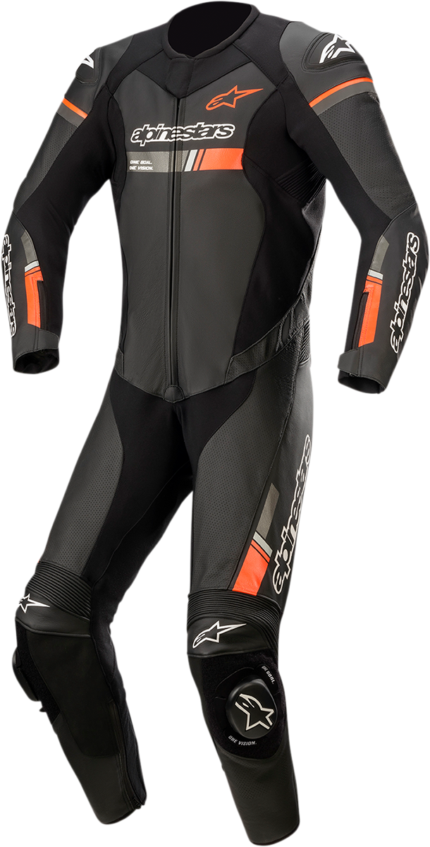 Alpinestars GP Force Chaser 1-Piece Leather Suit - Black/Red Fluo