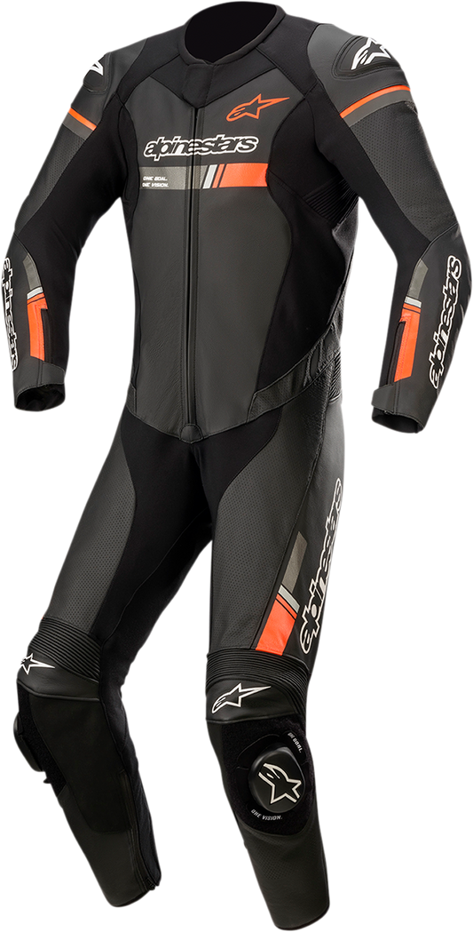 Alpinestars GP Force Chaser 1-Piece Leather Suit - Black/Red Fluo