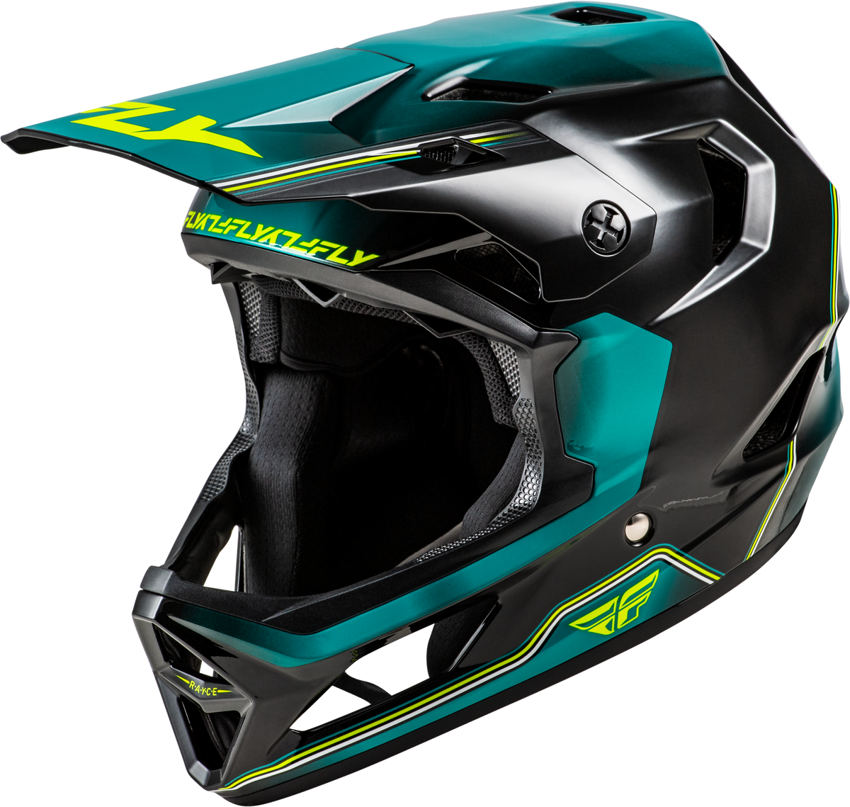 Fly Racing Rayce Repeat Bicycle Helmet - Black/Teal/Hi-Vis