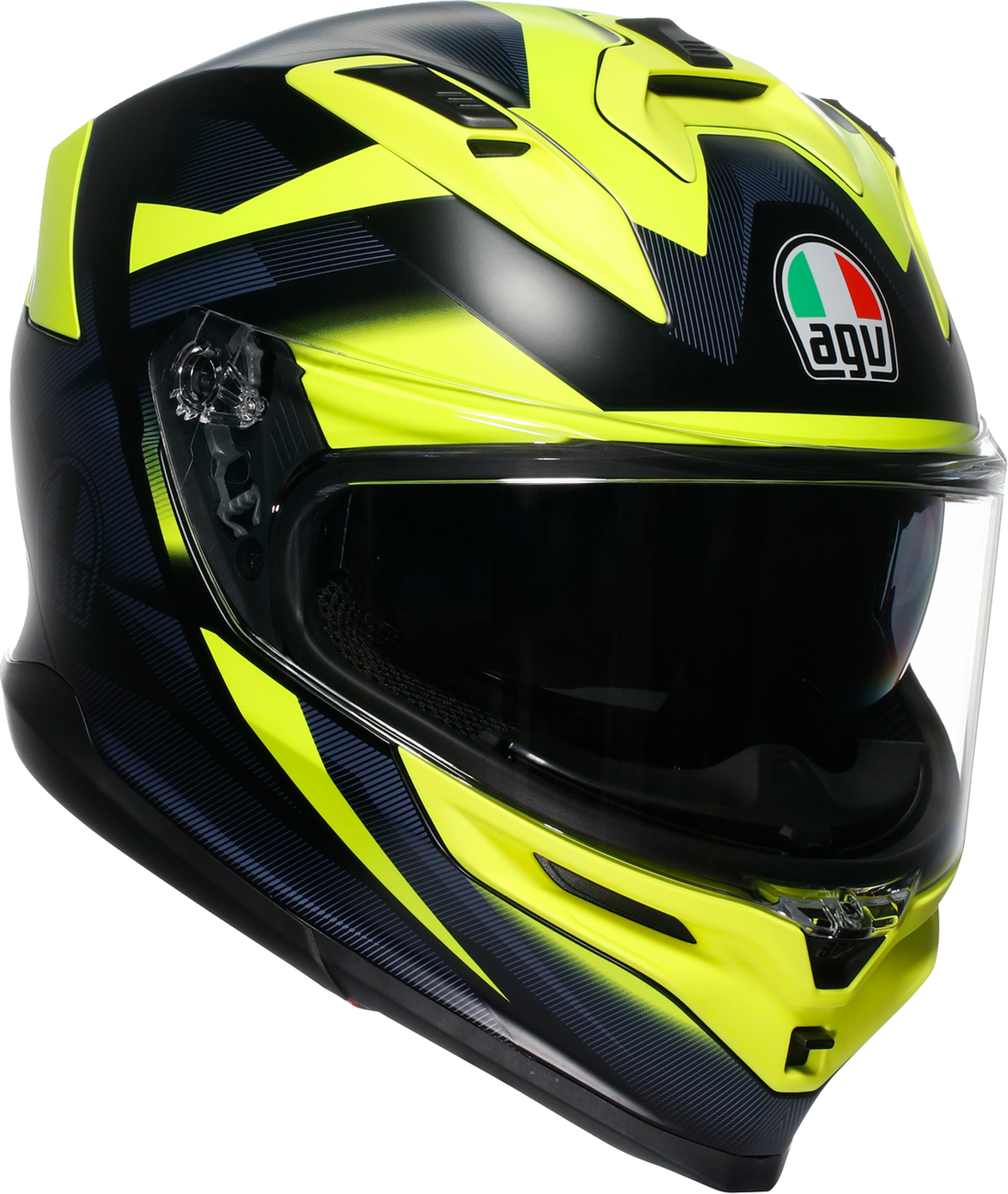 AGV K7 Helmet - Glimpse - Matte Black/Yellow Fluo