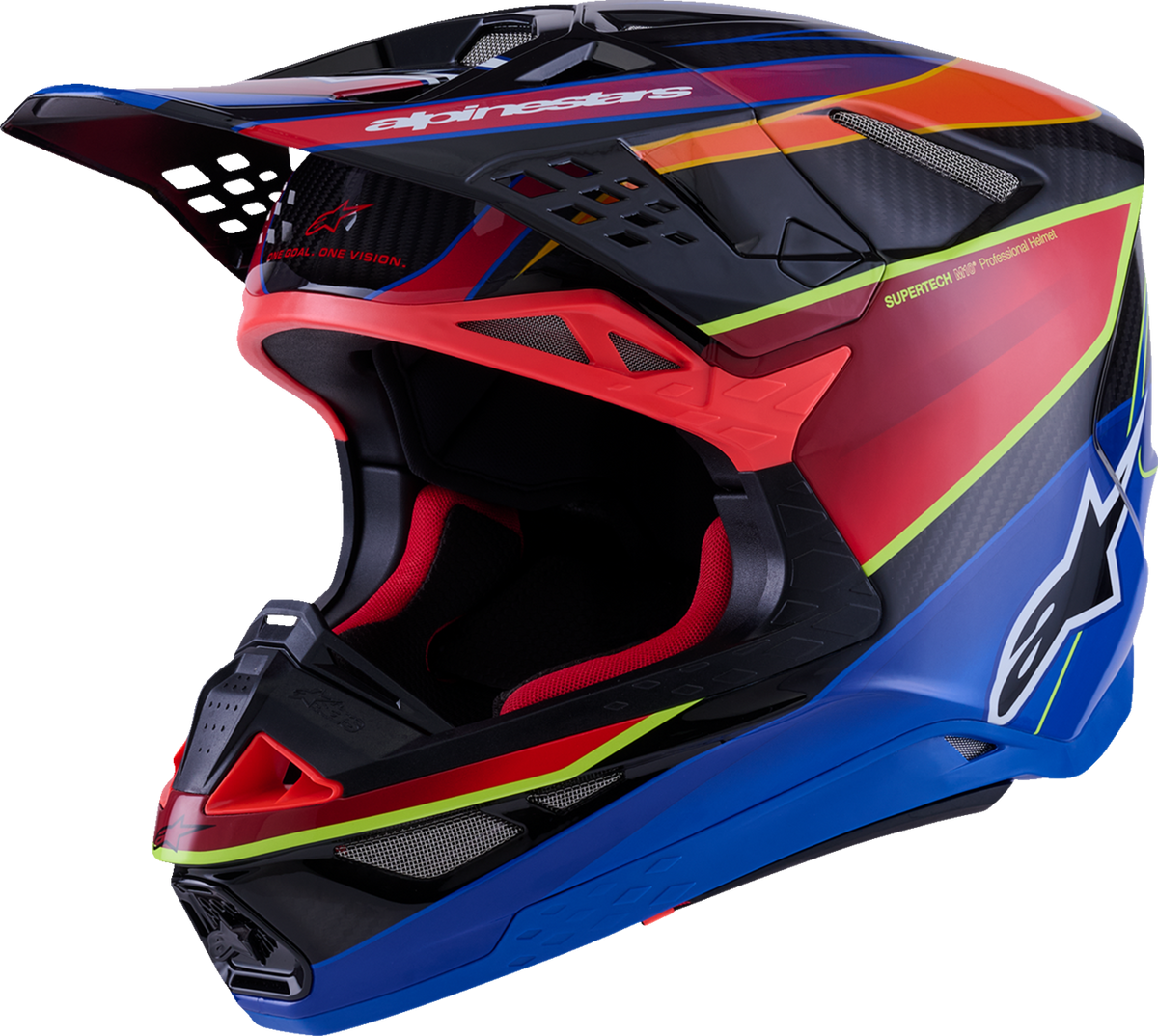Alpinestars Supertech M10 Era MIPS Helmet - Gloss Blue/Red/Yellow Fluo