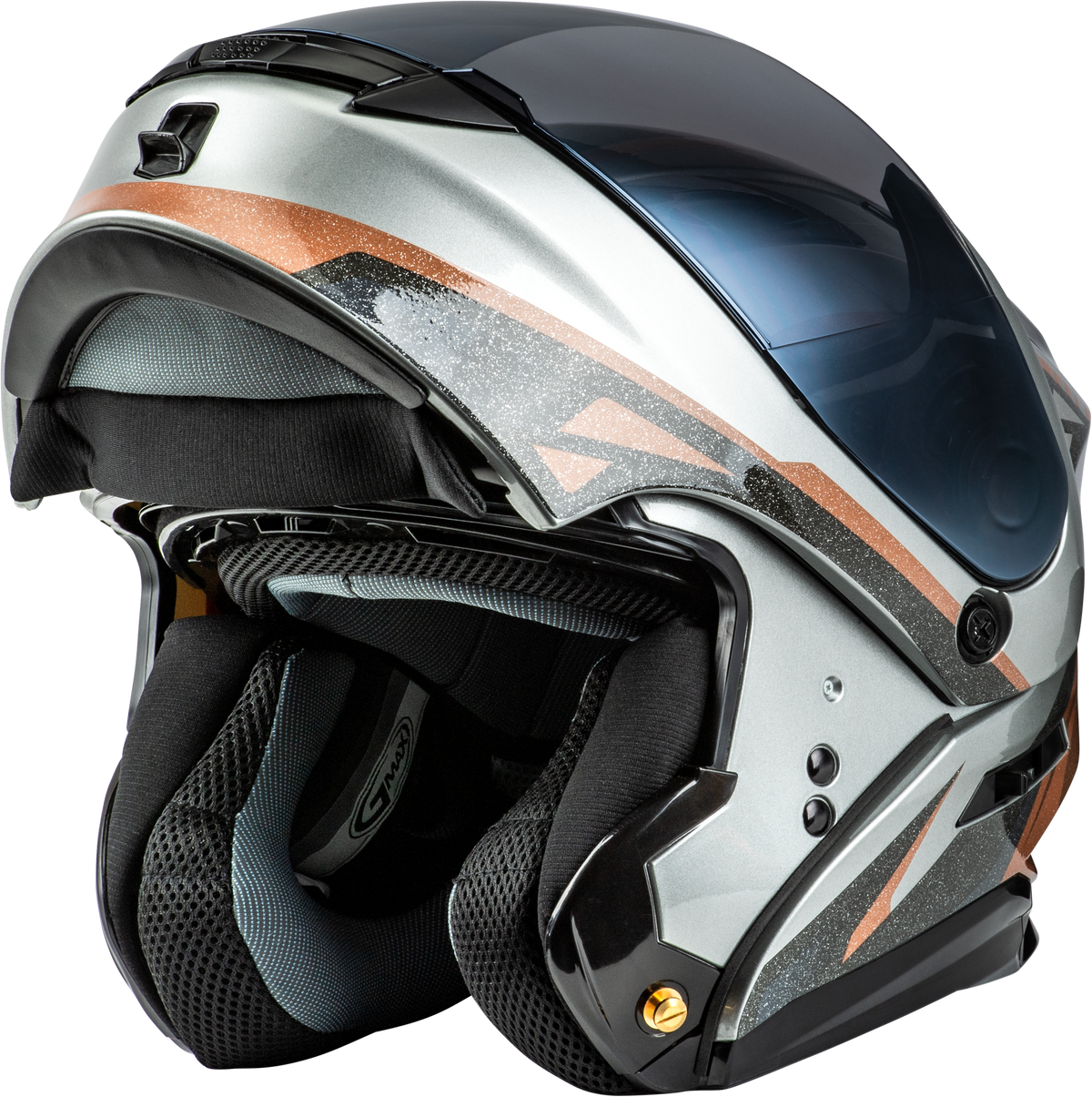 GMAX MD-01 Volta Helmet Grey/Black/Copper Metallic