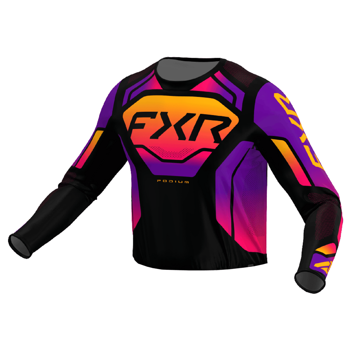 FXR Podium Relay MX Gear Set - Black/Purple/Tang