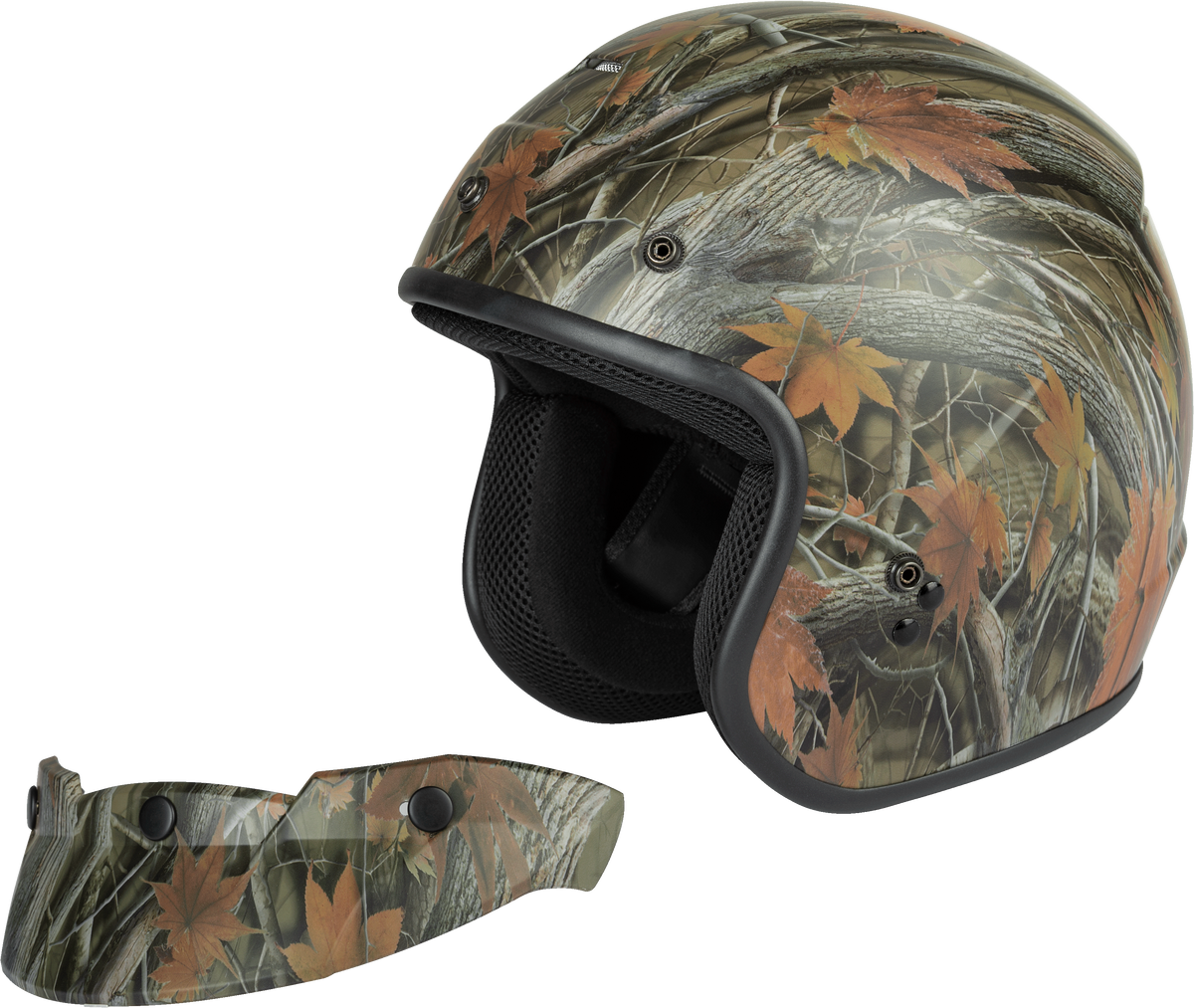 GMAX OF-2 Open Face Helmet Leaf Camo