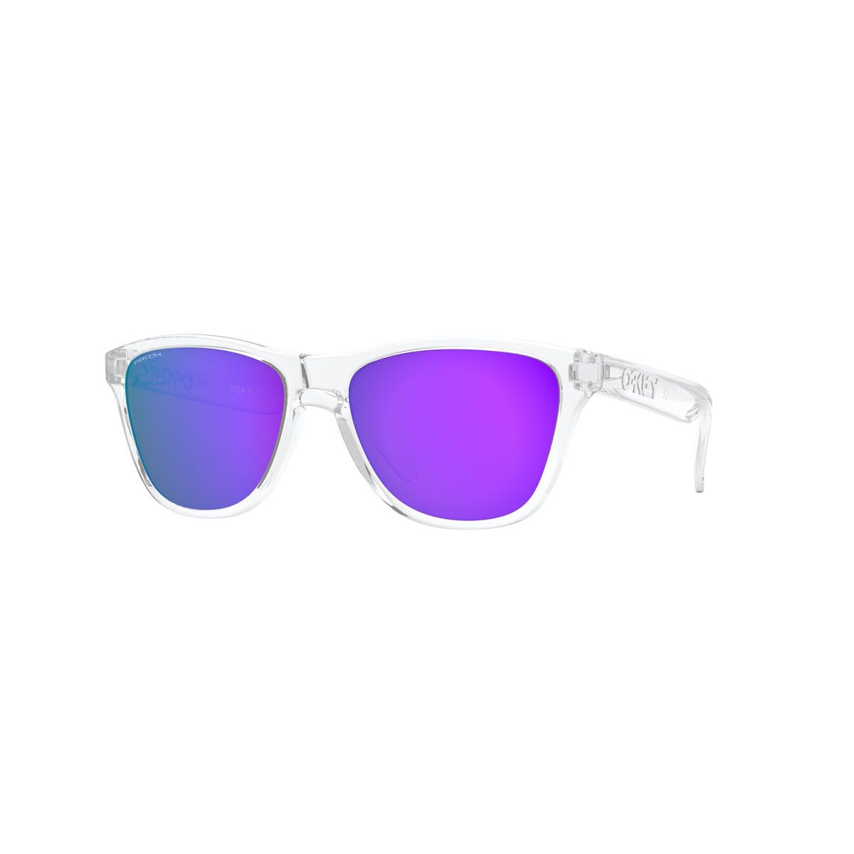 Oakley Youth Frogskins XS Sunglasses CLOSEOUT - Polished Clear/PRIZM Violet