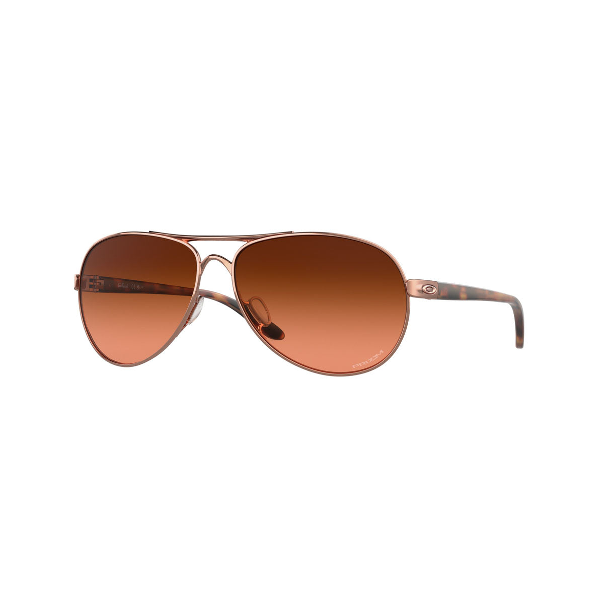 Oakley Womens Feedback Sunglasses CLOSEOUT - Rose Gold/Prizm Brown Gradient
