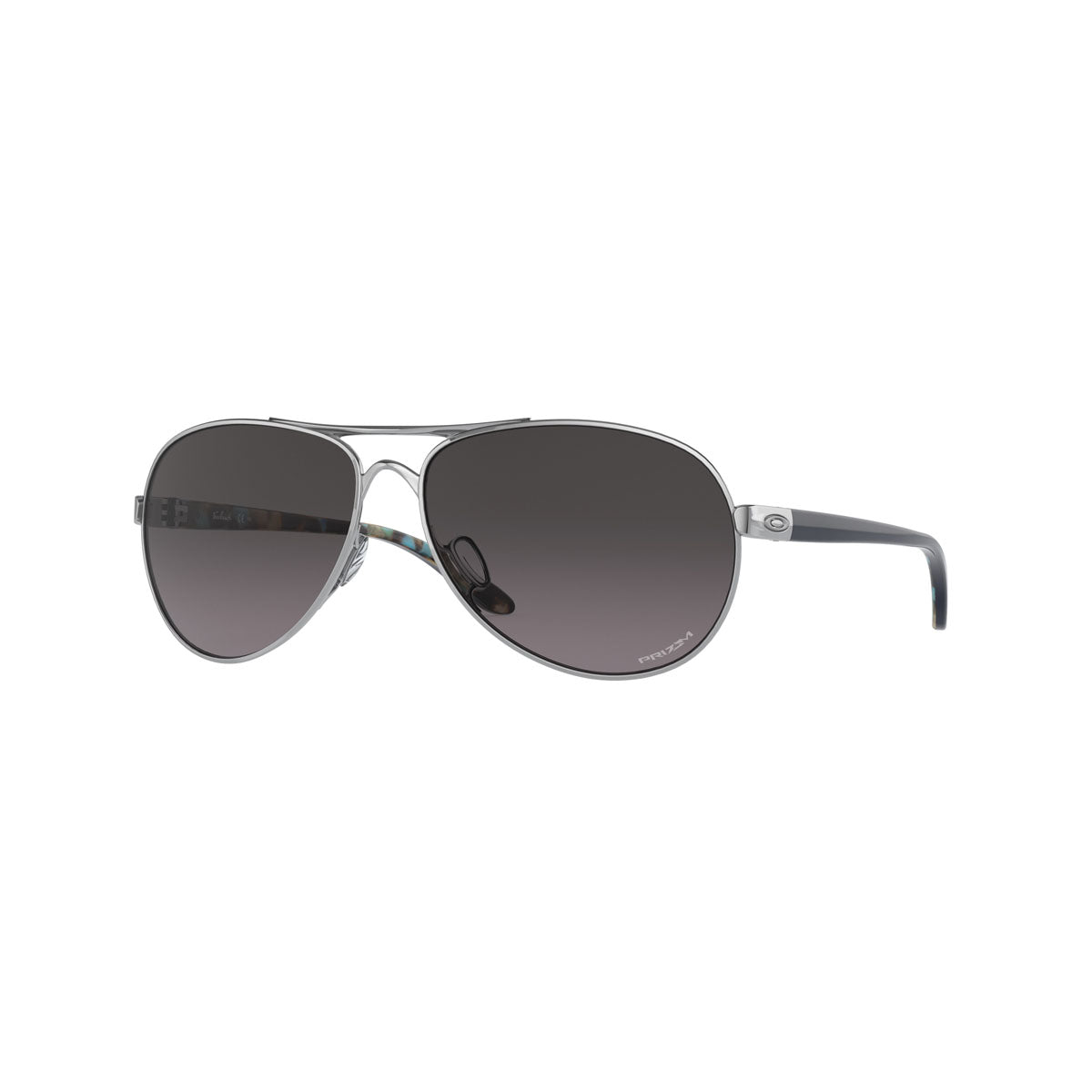 Oakley Womens Feedback Sunglasses CLOSEOUT - Polished Chrome/PRIZM Grey Gradient