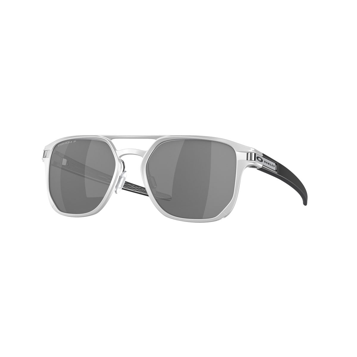 Oakley Latch Alpha Sunglasses CLOSEOUT - Silver/PRIZM Black Polarized