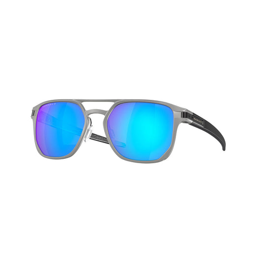 Oakley Latch Alpha Polarized Sunglasses CLOSEOUT - Matte Light Gunmetal/PRIZM Sapphire Polarized