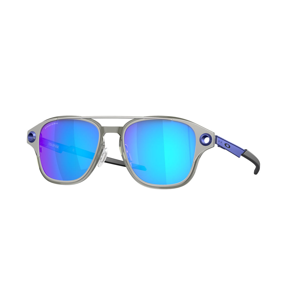 Oakley Coldfuse Sunglasses CLOSEOUT - Satin Chrome / PRIZM Sapphire