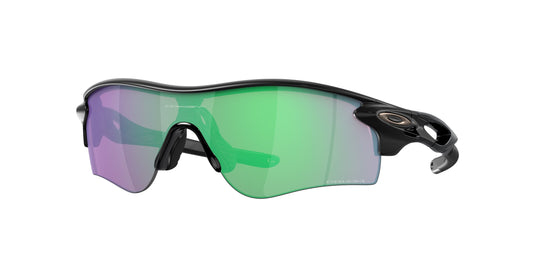 Oakley Asian Fit / Low Bridge Radarlock Sunglasses CLOSEOUT - Matte Black/PRIZM Road Jade