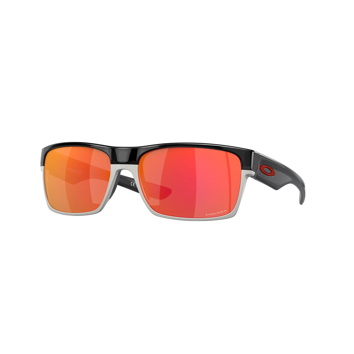 Oakley Asian Fit / Low Bridge Fit Two Face Sunglasses CLOSEOUT - Black Ink/PRIZM Ruby