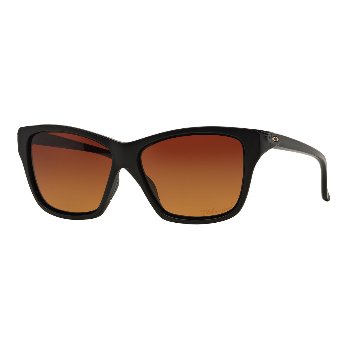 Oakley Womens Hold On Polarized Sunglasses CLOSEOUT - Matte Black/Brown Gradient Polarized