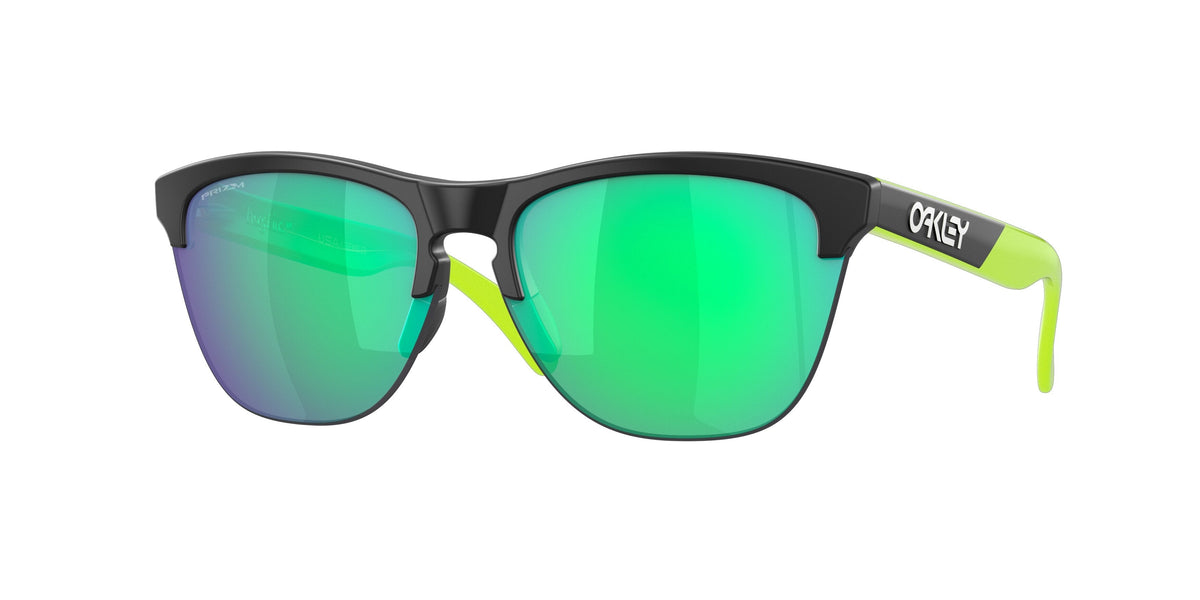 Oakley Frogskins Lite Sunglasses CLOSEOUT - Black Bright Green/PRIZM Jade