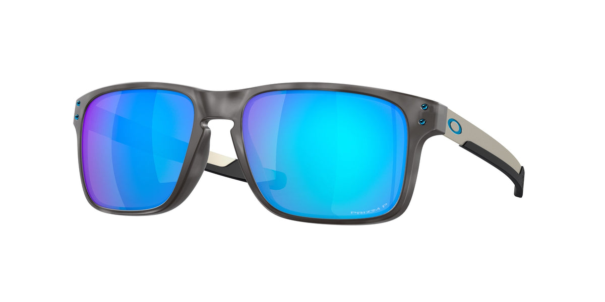 Oakley Asian Fit / Low Bridge Holbrook Mix Polarized Sunglasses CLOSEOUT - Matte Black Tort/PRIZM Sapphire Polarized