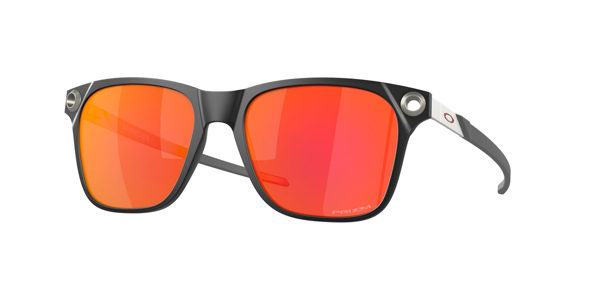 Oakley Apparation Sunglasses CLOSEOUT - Satin Black Ink/PRIZM Ruby Iridium