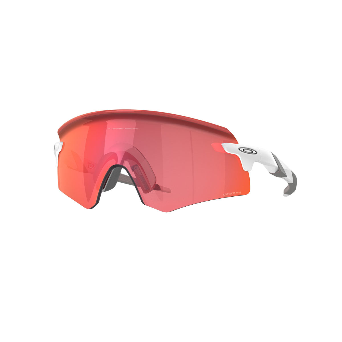 Oakley Encoder Sunglasses CLOSEOUT - Matte White/Prizm Trail Torch