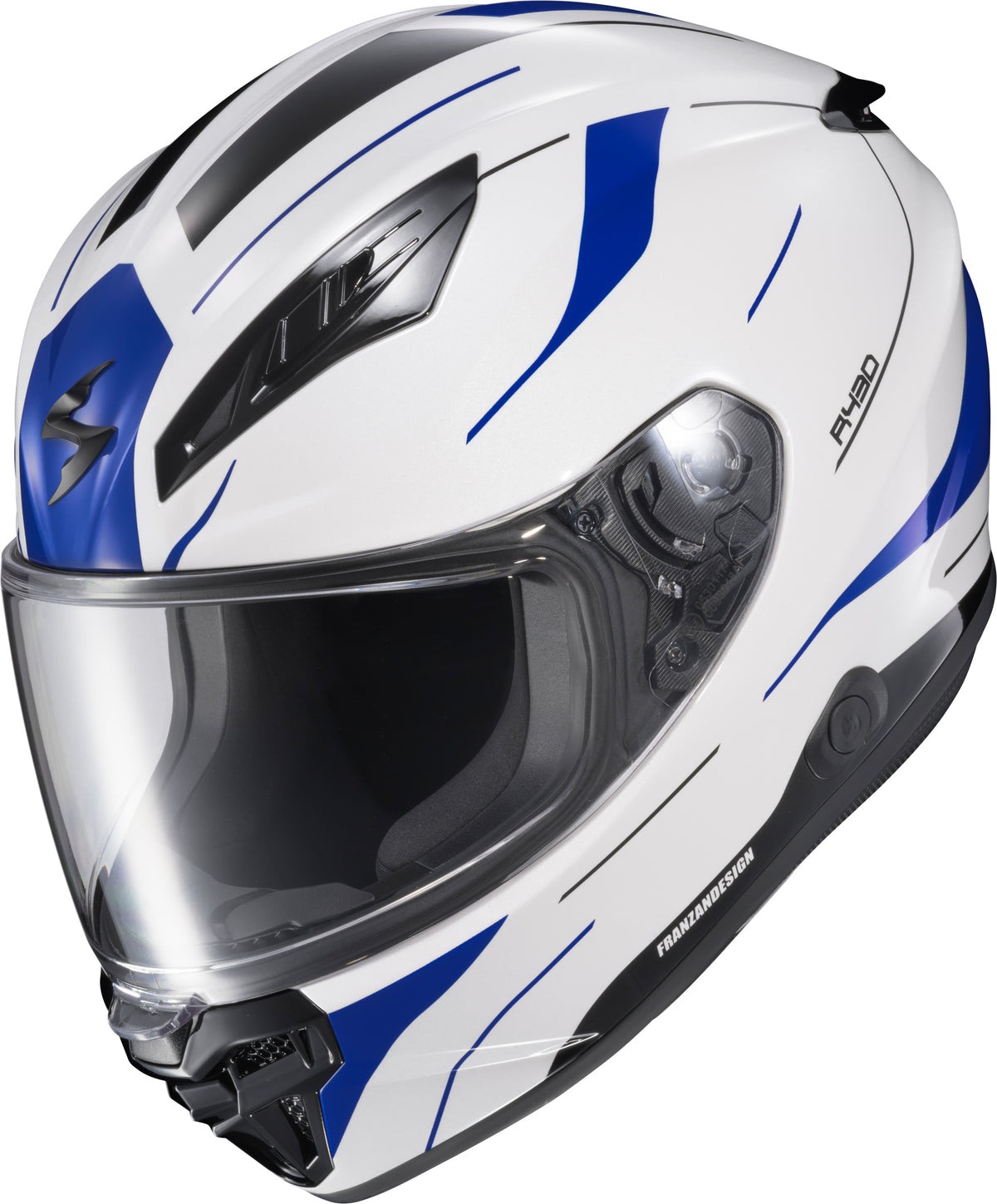 Scorpion EXO-R430 Cutlass Helmet - White/Blue