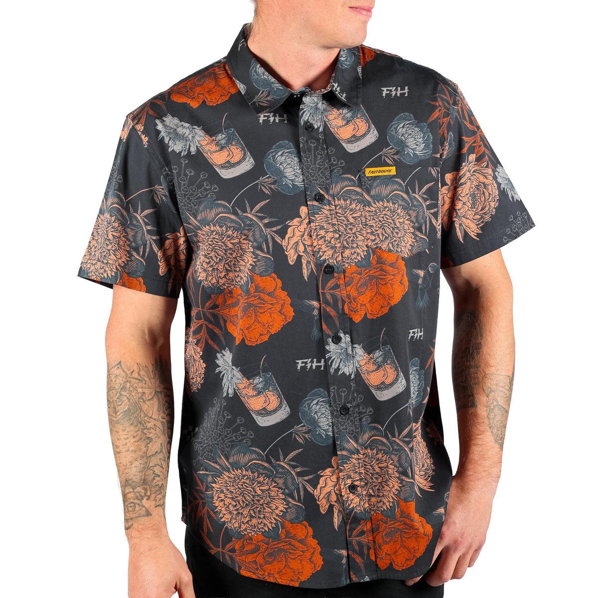 Fasthouse Scene Button Up Shirt - Vintage Black
