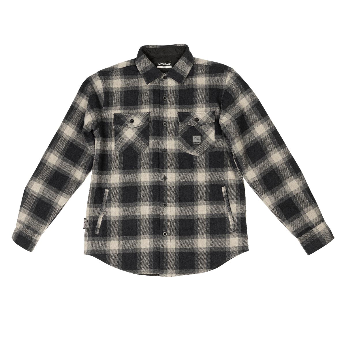 Fasthouse Folsom Heavyweight Flannel Long Sleeve Shirt - Greige/Black
