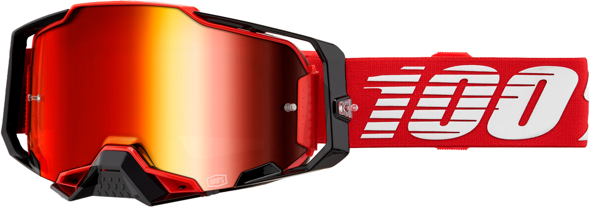 100% Armega Goggles Red / Mirror Red Lens