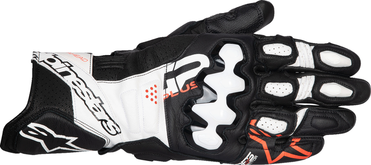 Alpinestars GP Plus R V3 Leather Gloves - Black/White/Fluo Red