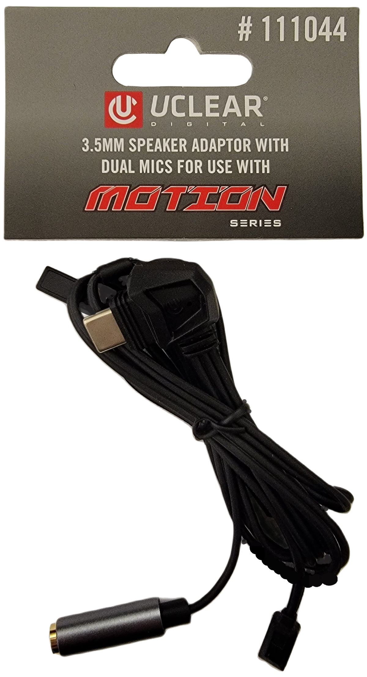 UCLEAR 3.5Mm Speaker Adaptor w/ Dual Mics For Use With Motion Series