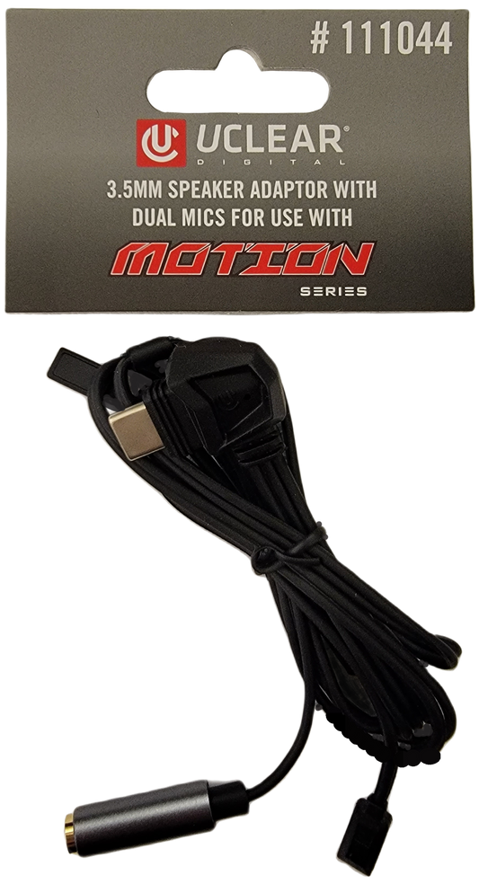 UCLEAR 3.5Mm Speaker Adaptor w/ Dual Mics For Use With Motion Series