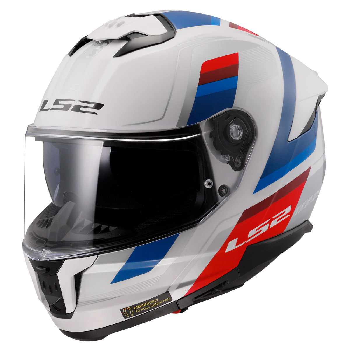 LS2 Stream II Vintage Helmet - Gloss White/Blue/Red