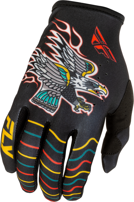 Fly Racing Lite Americana Gloves - Black/Red/Gold