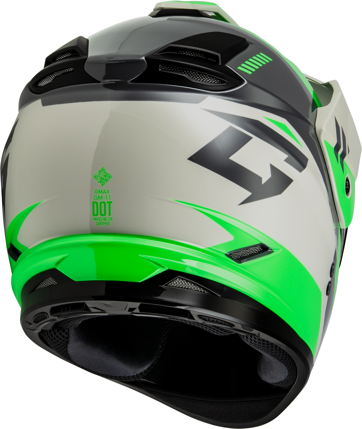 GMAX GM-11S Ronin Helmet W/Electric Shield Green/Grey