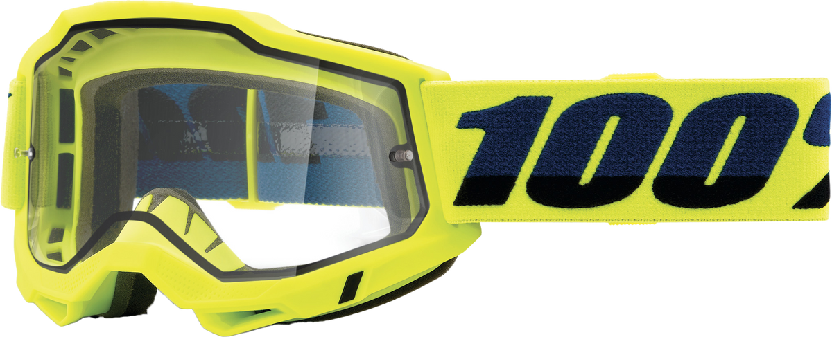 100% Accuri 2 Enduro Moto Goggles CLOSEOUT Fluo Yellow / Clear Lens