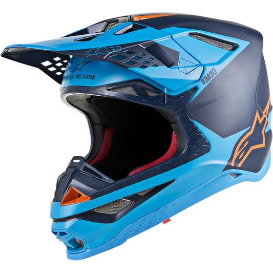 Alpinestars Supertech M10 Meta Helmet - Black/Aqua/Orange Fluorescent