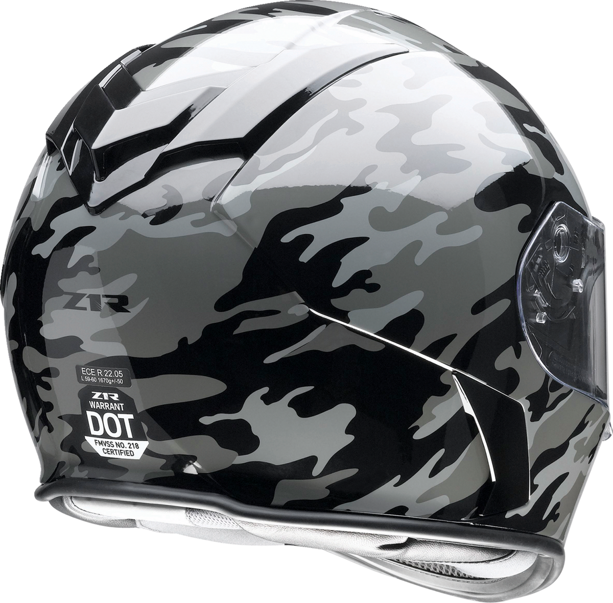 Z1R Warrant Camo Helmet - Black/Gray