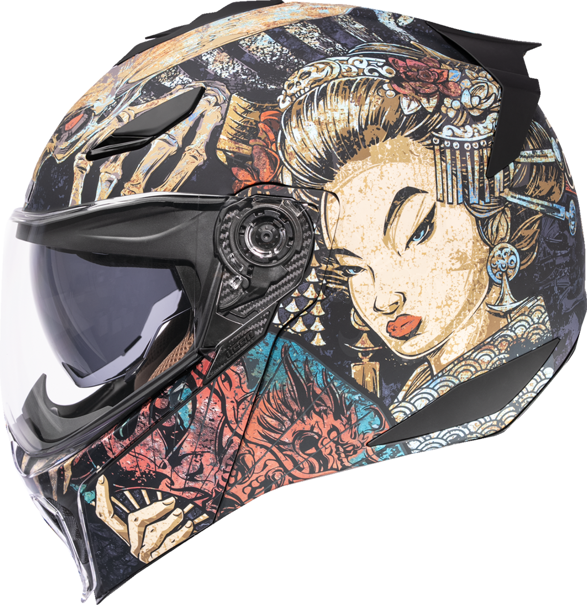 purple flower womans scorpion helmet Icon Threshold Odokuro Helmet, Size XS for Men